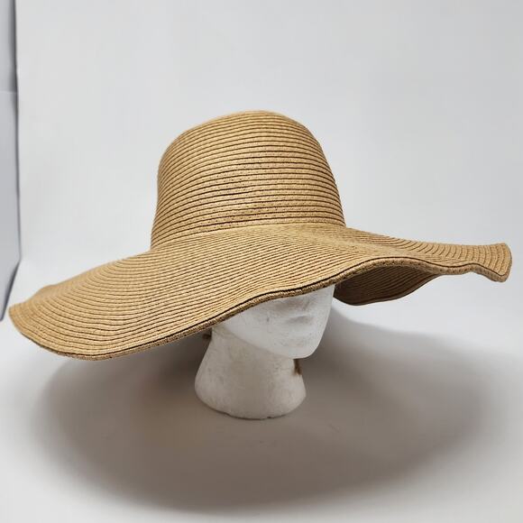 Peter Grimm Ashley Wire Rim Oversized Packable Raffia Sun Hat. EUC. One Size - Picture 3 of 9